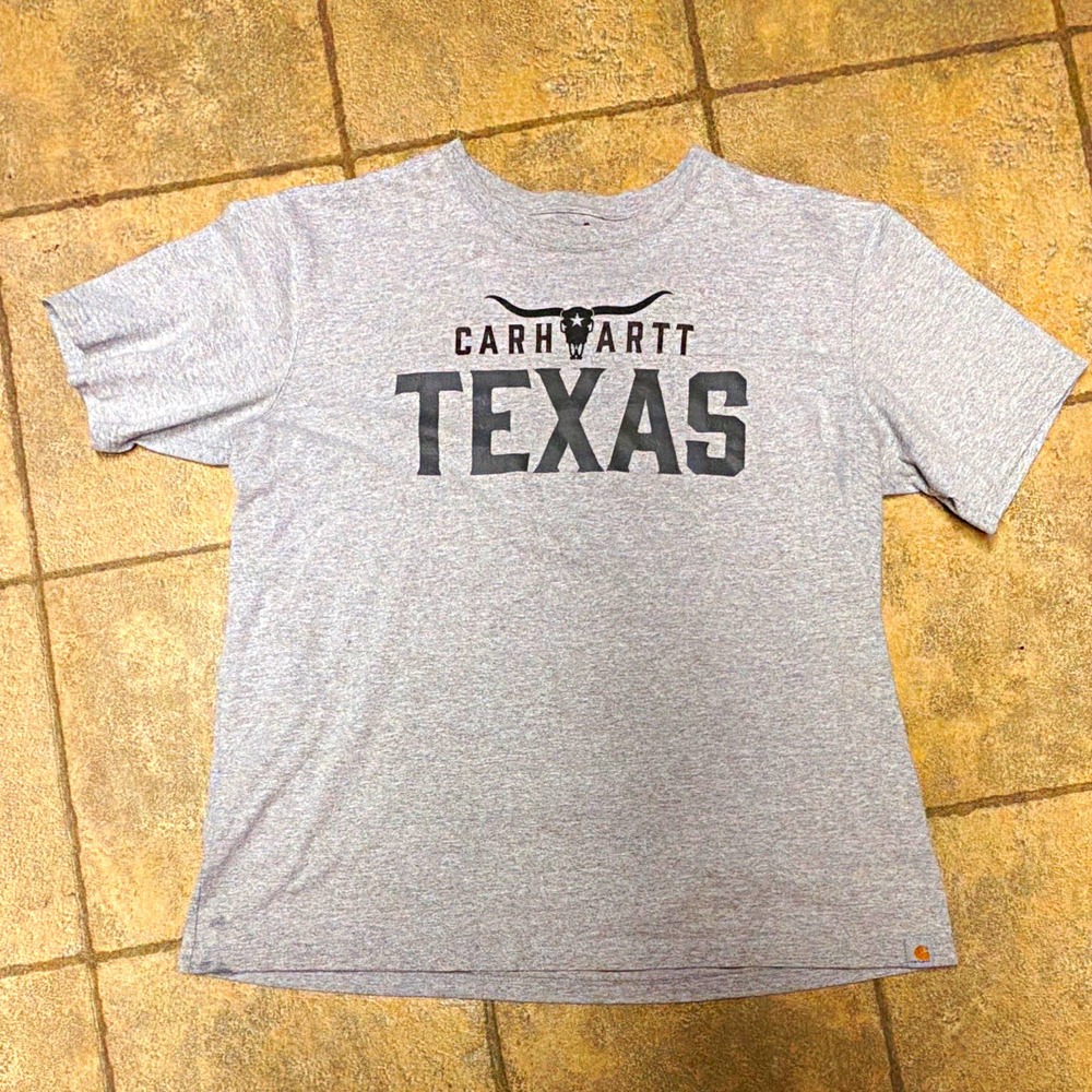 Carhartt Men's XL Relaxed Fit Gray Short Sleeve Crew Neck Texas Graphic T-Shirt